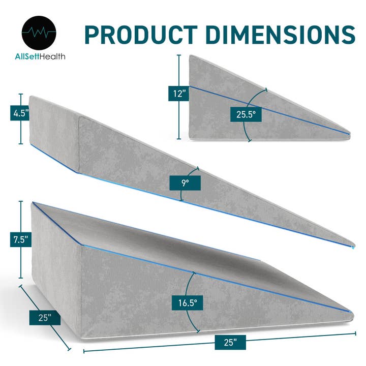 AllSett Health - Wholesale Bedding Pillow - Bed Wedge Pillow – 3 in 1 Support - Adjustable Bed Pillow