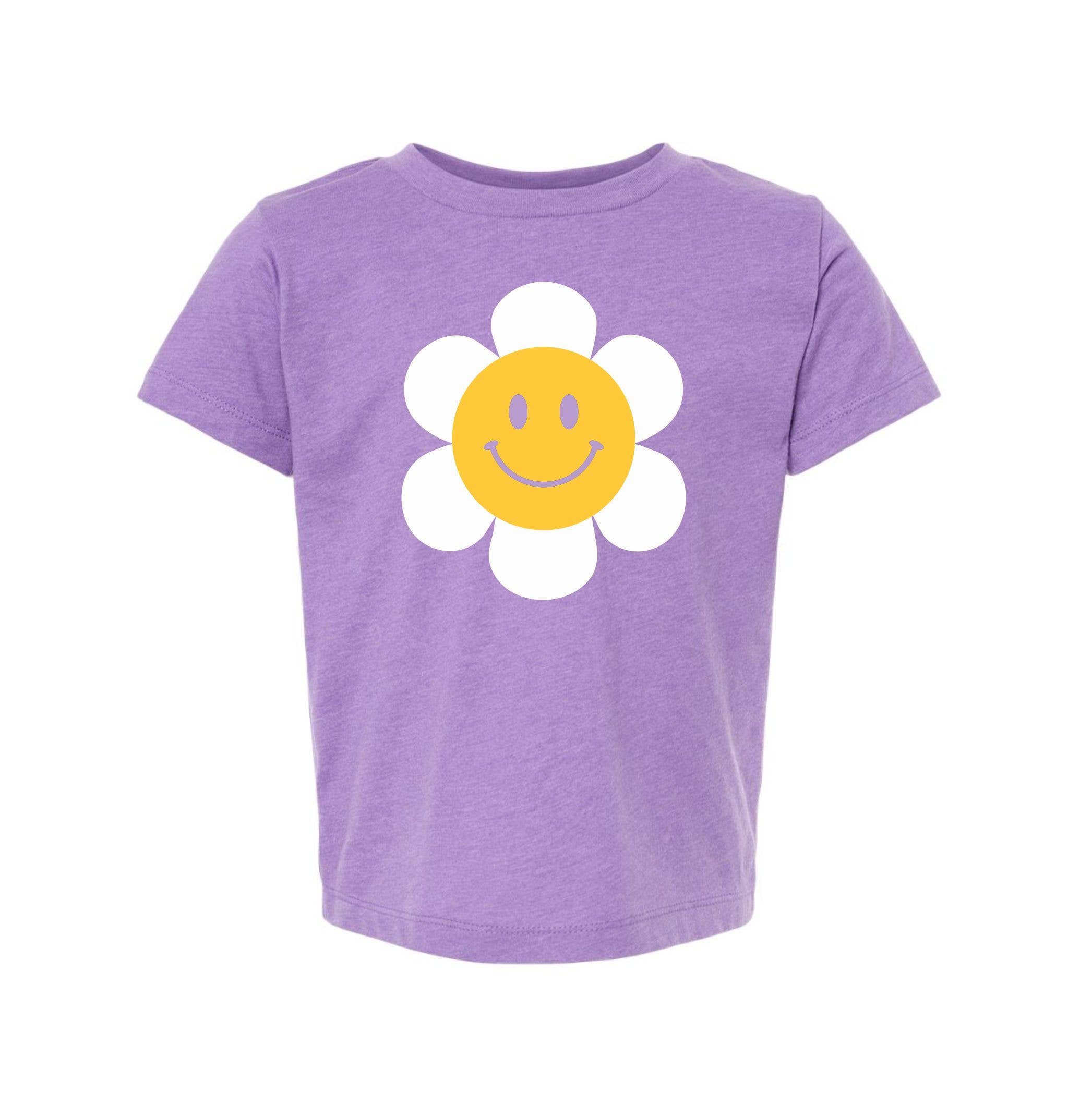 Ice Cream Life - Wholesale Screen Printed T-Shirt - Kids - HAPPY DAISY KIDS SHIRT SMILE FACE TODDLER GIRL FLOWER SHIRT0