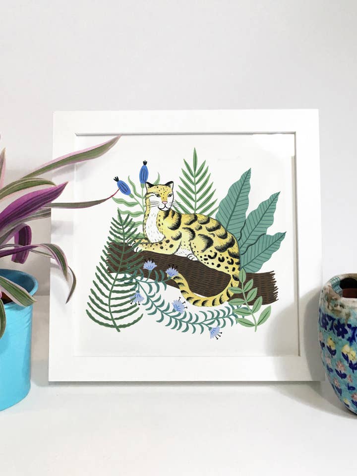 Jungle leopard kunsttryk (8 x 8) for engroshandel hos Holly Maguire