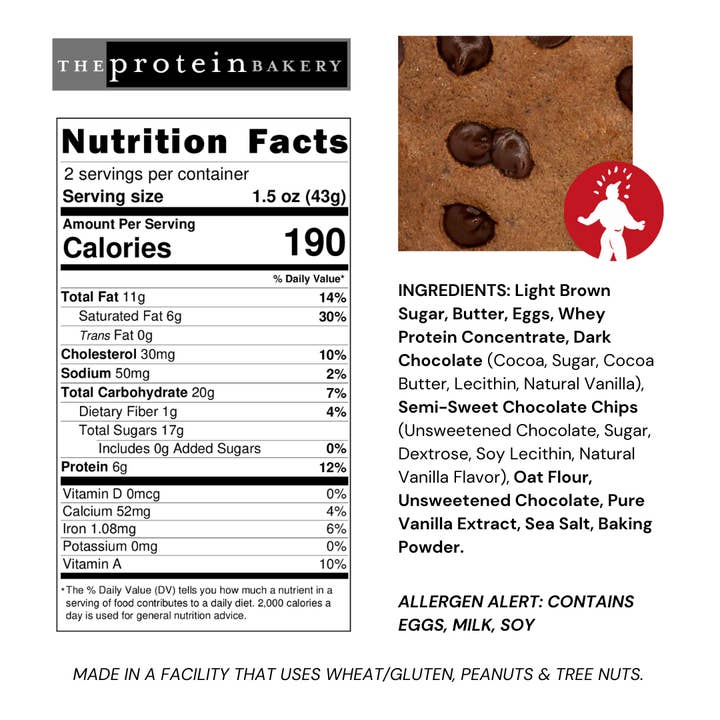 The Protein Bakery - Wholesale Cookie - Chocolate Chocolate Chip Protein Cookie