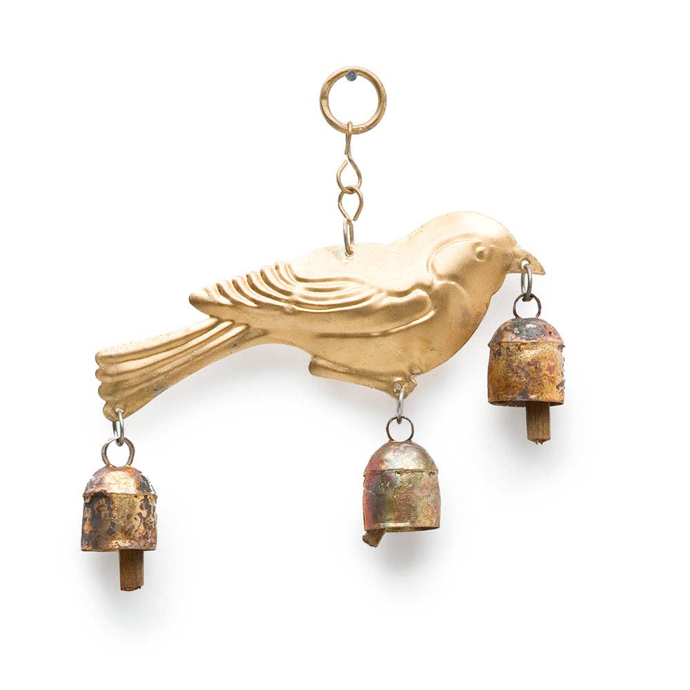 Indika - Wholesale Wind Chime - Sparrow Chime, Bronze Hand-tuned Garden Wind Chime, India1