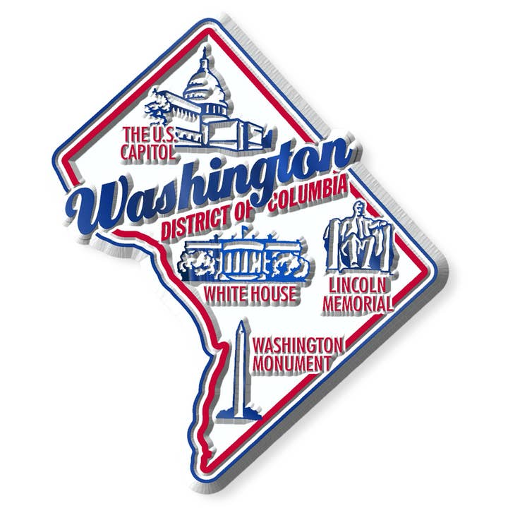 Washington, D.C. Premium State Magnet Made in USA for wholesale by 7 Star
