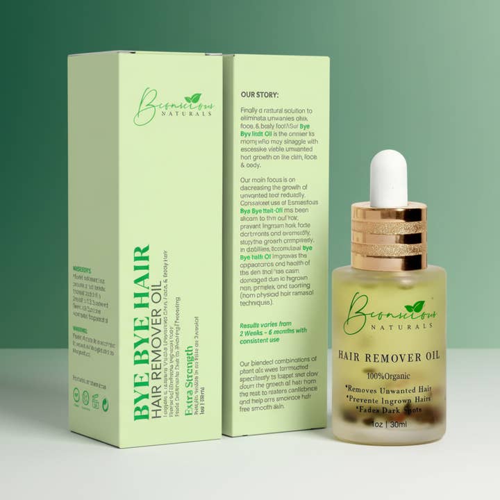 bconsciousnaturals – Großhandel Produkt zur Körperhaarentfernung – Bye Bye Haarentfernungsöl – Organische Kräuterformel für Kinn- und Körperhaare5