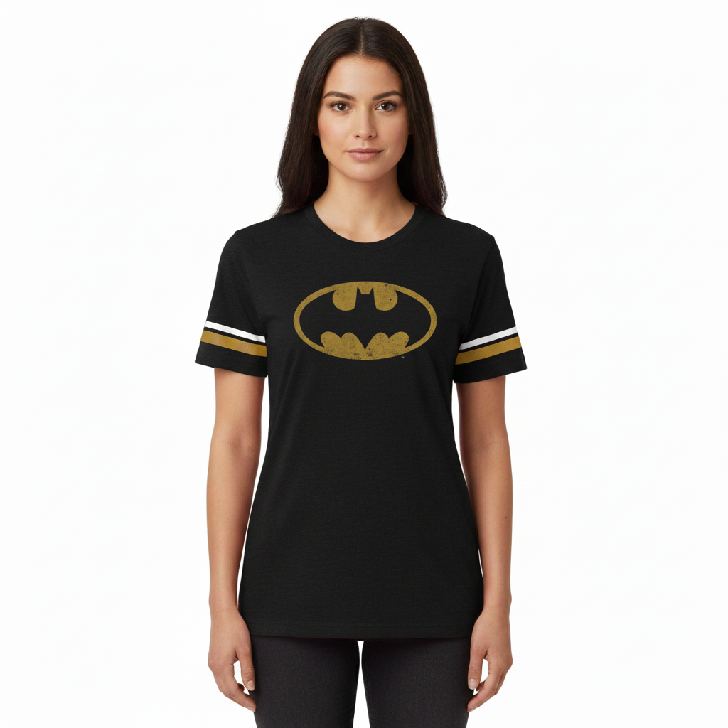 Black Batman T-shirt Vintage Logo Official DC Comics for wholesale on Faire1