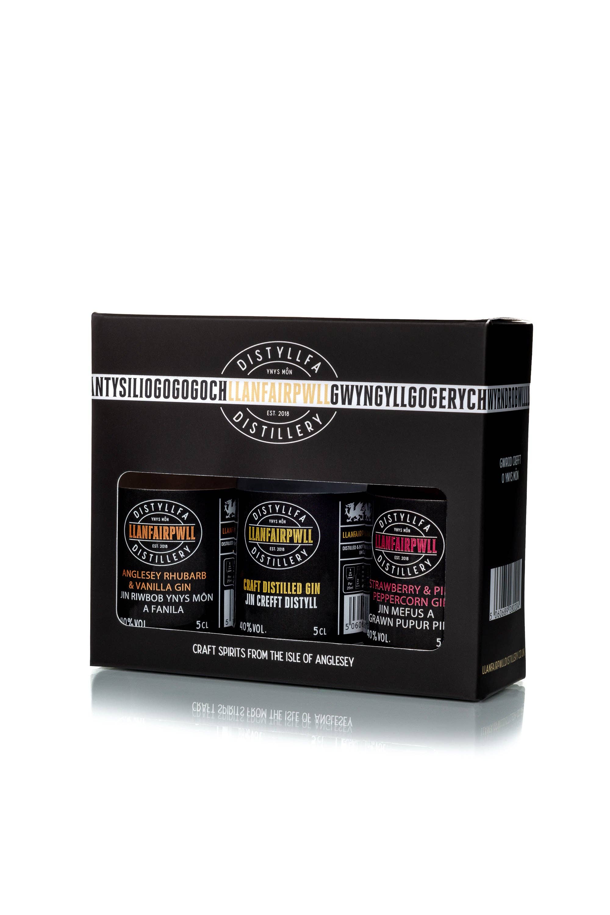 Llanfairpwll Distillery – wholesale Gin – Llanfairpwll Distillery Gin Miniatures Gift Pack (3 x 50ml)