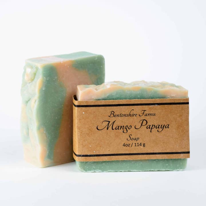 Mango Papaya Soap for wholesale by Bentonshire Farms Soap Co.