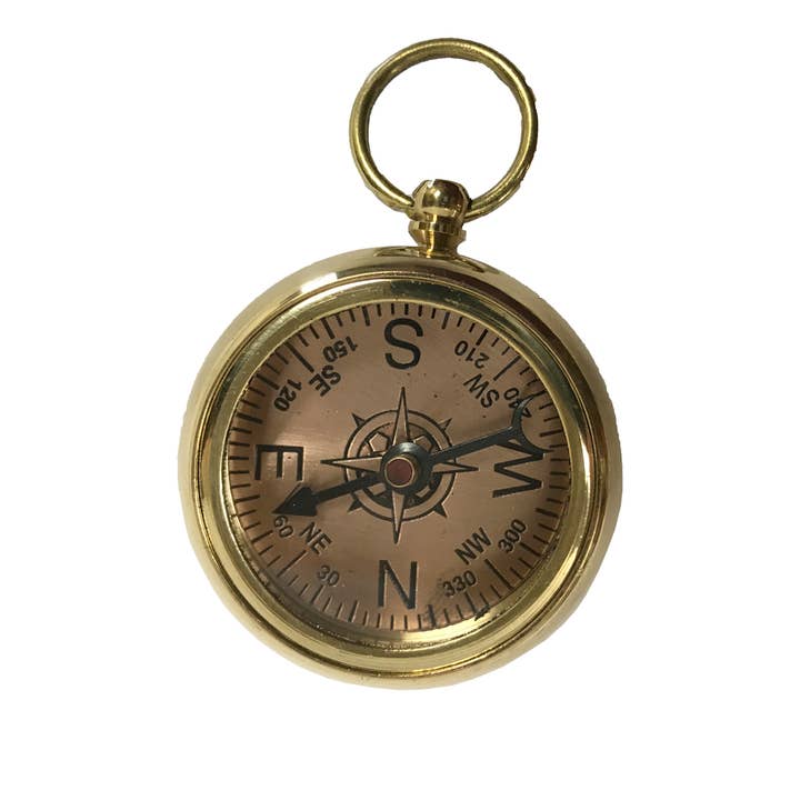 Madison Bay Co. - Historical Home Decor Reproductions - Wholesale Navigational Compass - 1-5/8" Solid Polished Brass Pocket Compass