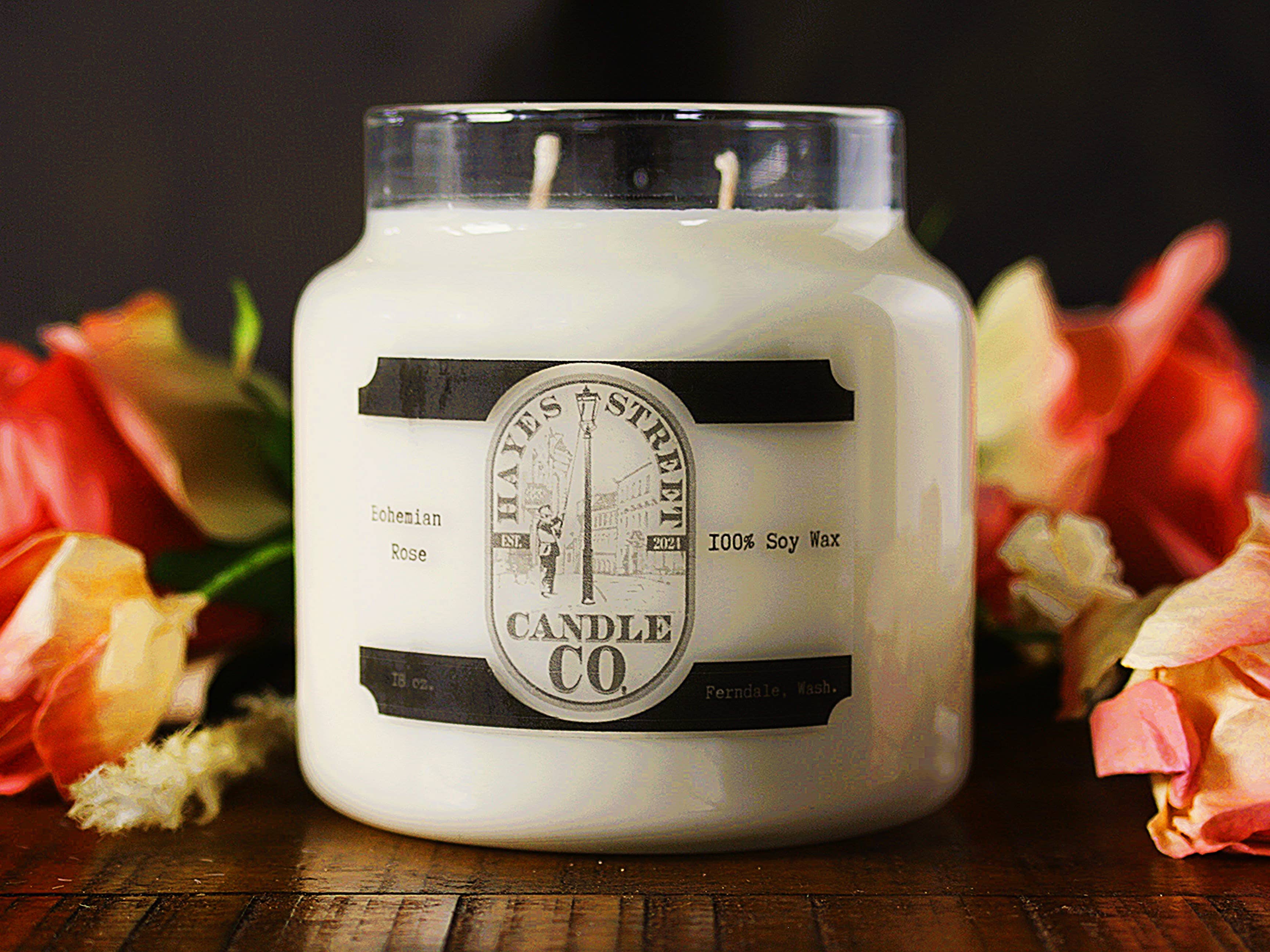 Hayes Street Candle Company - Wholesale Pot/gevulde kaars - Bohemian Rose Sojawas Dubbele Lont Kaars in Apothekerspot0