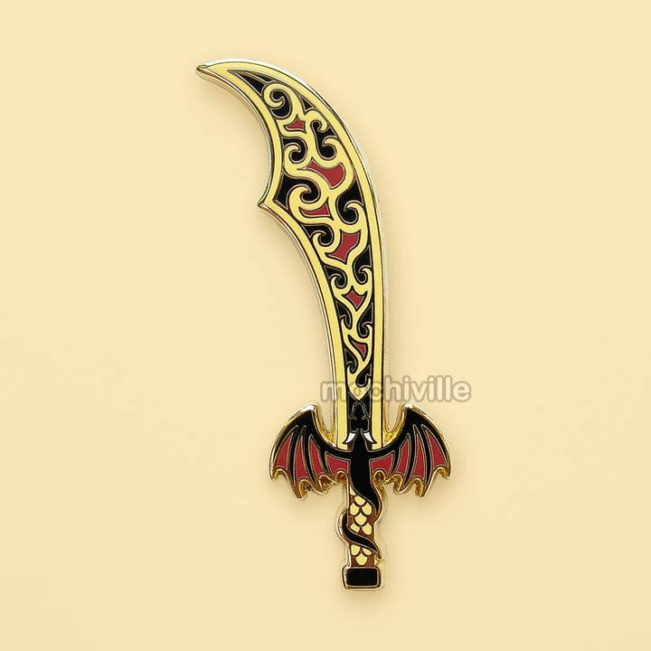 Drachensäbel Emaille-Pin für den Großhandel von Mochiville