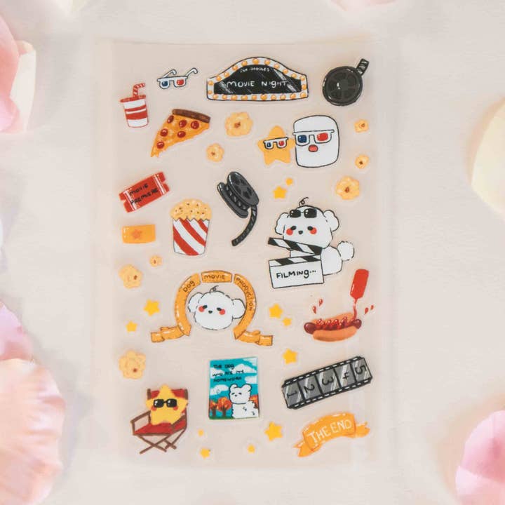 Mashi Filmabend | Matte Aufkleberbogen für den Großhandel von JYK Doodles