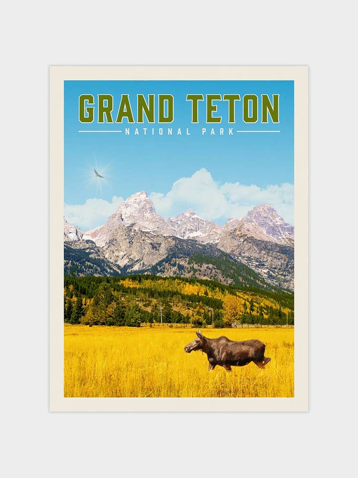 Parc national de Grand Teton - Impression de voyage vintage pour la vente par Vintaprints