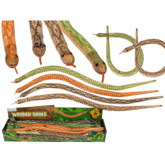 Wooden snake, ca. 50 cm for wholesale by Out of the blue KG