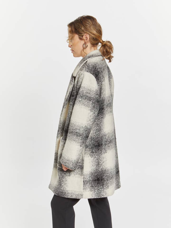 GUNMETAL PLAID Notch Lapel Coat - PRATT COAT for wholesale on Faire