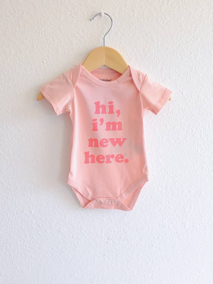 Polished Prints - Wholesale Bodysuit (Non-Footed) - Baby - Hi I'm New Here Baby Onesie, Baby Bodysuit, Baby Clothes