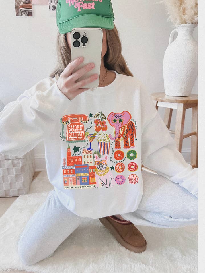 Smoke Show Preppy Edgy Graphic Sweatshirt for wholesale by Salty Babe Threads