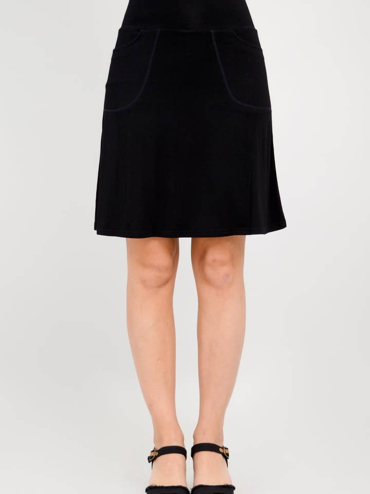 Magna Skort, Preto, Bambu por atacado de Blue Sky Clothing Co LLC