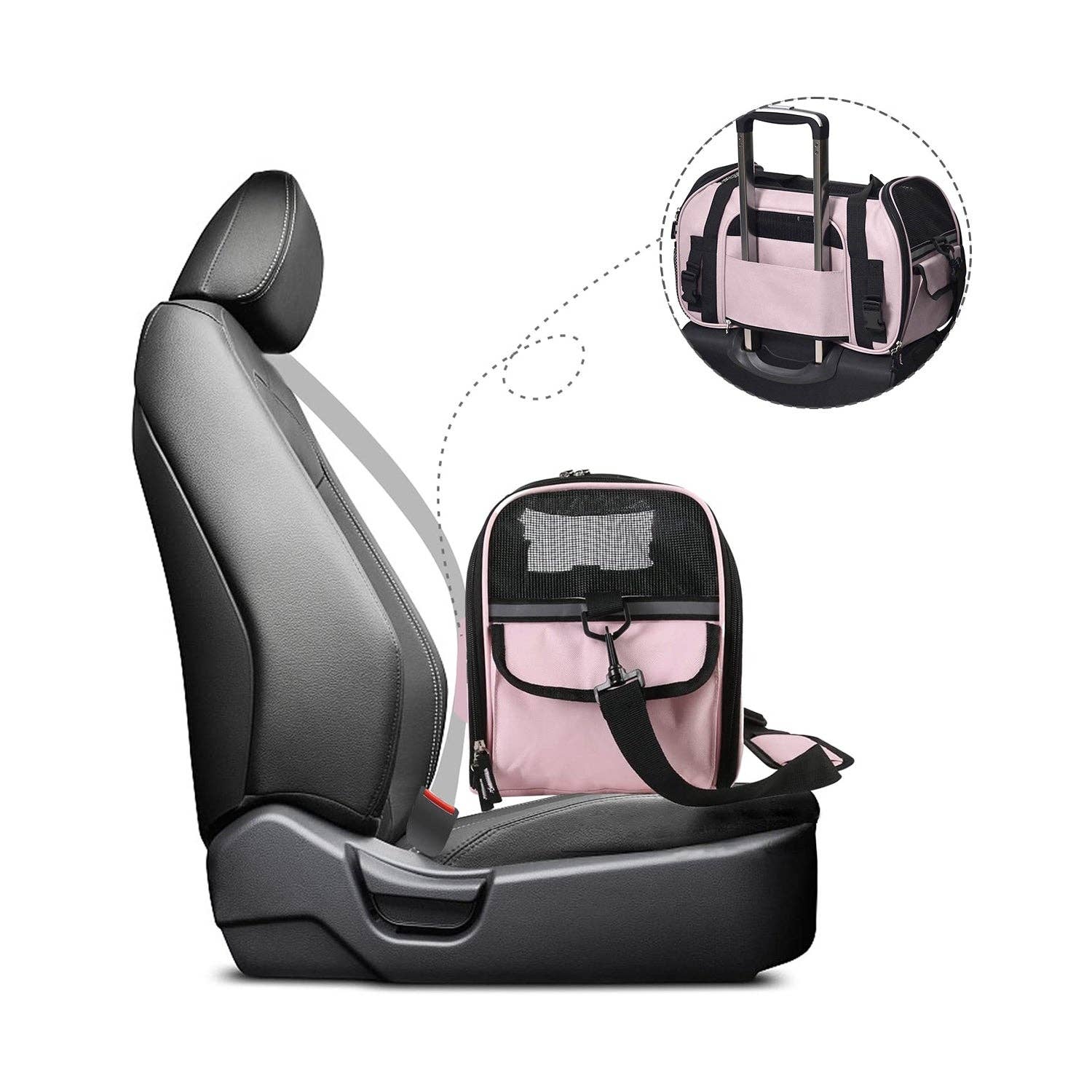 Jespet - Wholesale Pet Carrier - Cat/Dog - GOOPAWS Soft Sided Small Pet Carrier Comfort for Travel, Pink, 19"5