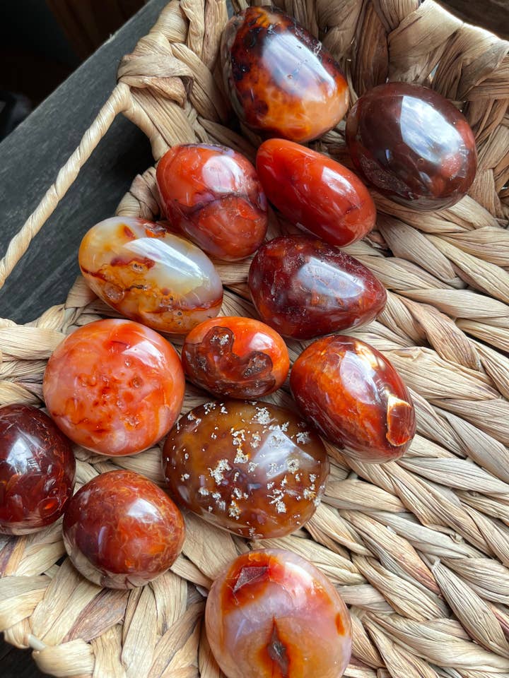 Carneool kristal palmsteen voor wholesale door Tumbledshop