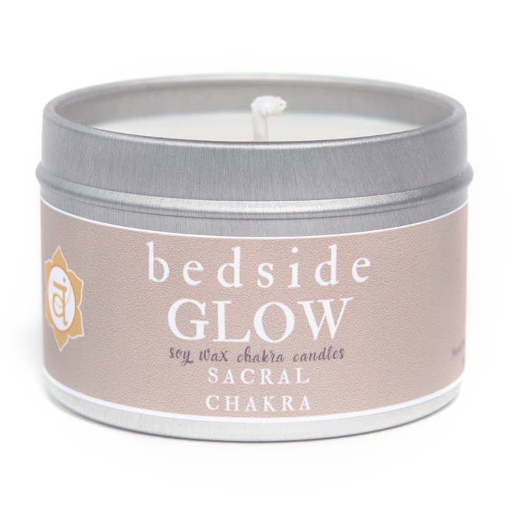 Sacral Chakra Travel Tin Candle for wholesale by Bedside Glow