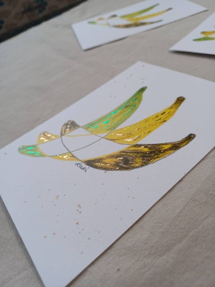 Larisanjou - Wholesale Art Print - Plátanos Hand-Embellished Art Print - Colorful Decor2