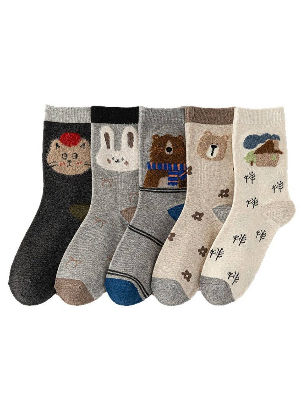 Funkyrel® Atzbranding Limited - Wholesale Socks - Women's - Rufia - Cute Winter Socks with Cartoon Animal Patterns3