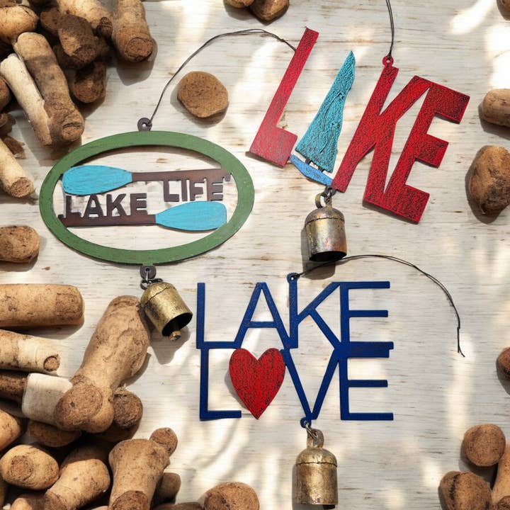 Whimsies – Espanta-espíritos por atacado – Sino de vento do lago Vida no lago diversão de verão em barco sino de metal EUA10