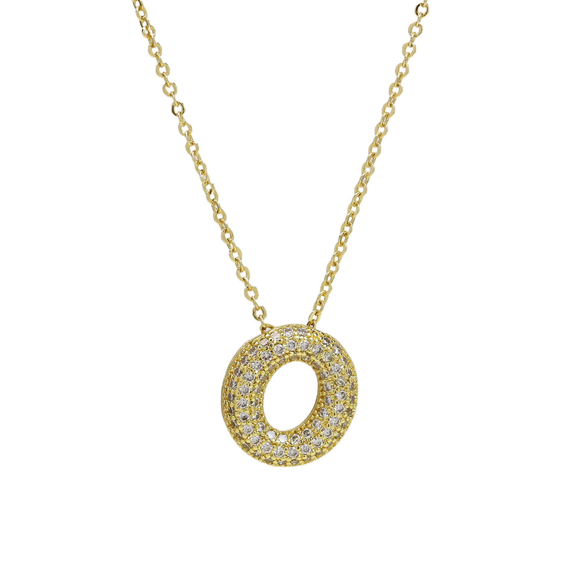 Savvy Bling – Engroshandel Halskæde med vedhæng – Medium Initial CZ Ballon Boble Halskæde 0,57”13