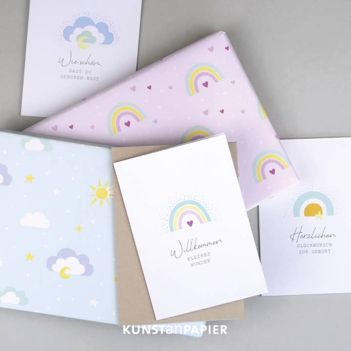 Kunst an Papier – Großhandel Geschenkpapier in Bögen – Geschenkpapier Wolke Leonie