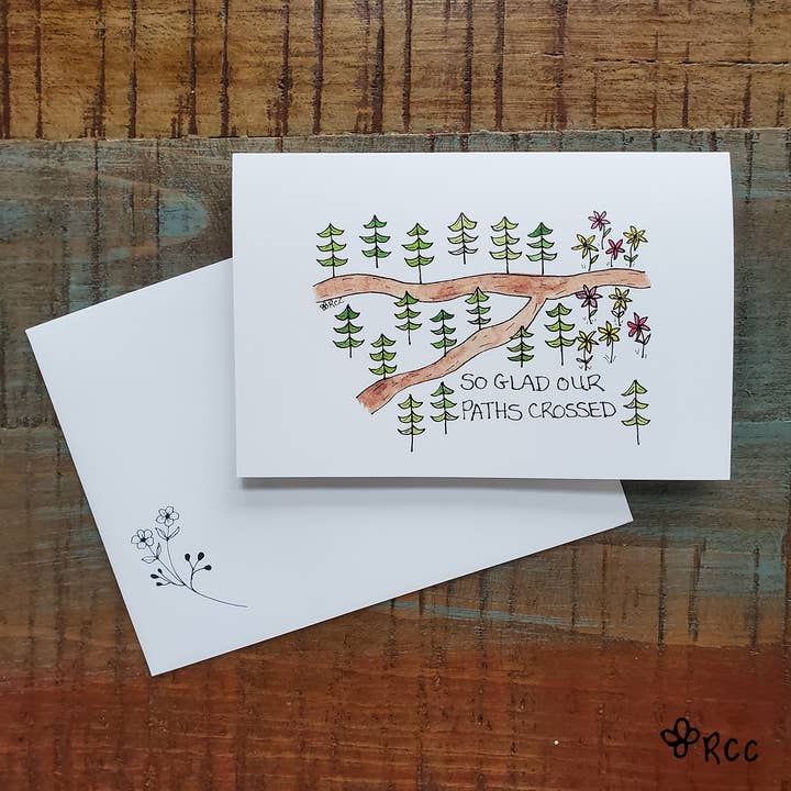 Paths Crossed Card for wholesale by Red Cottage Creative