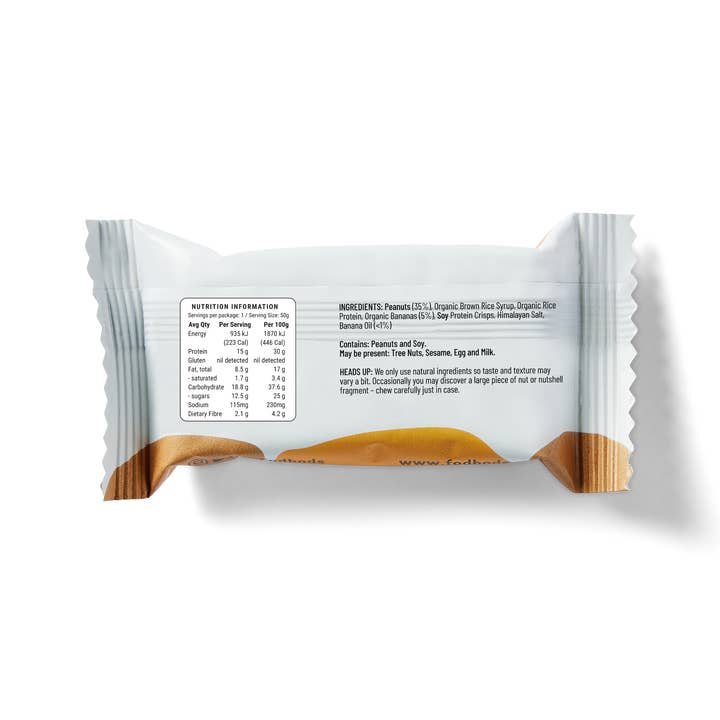 Fodbods - Wholesale Snack bar - Fodbods – Banana Peanut Protein Bars – 12x 50g1