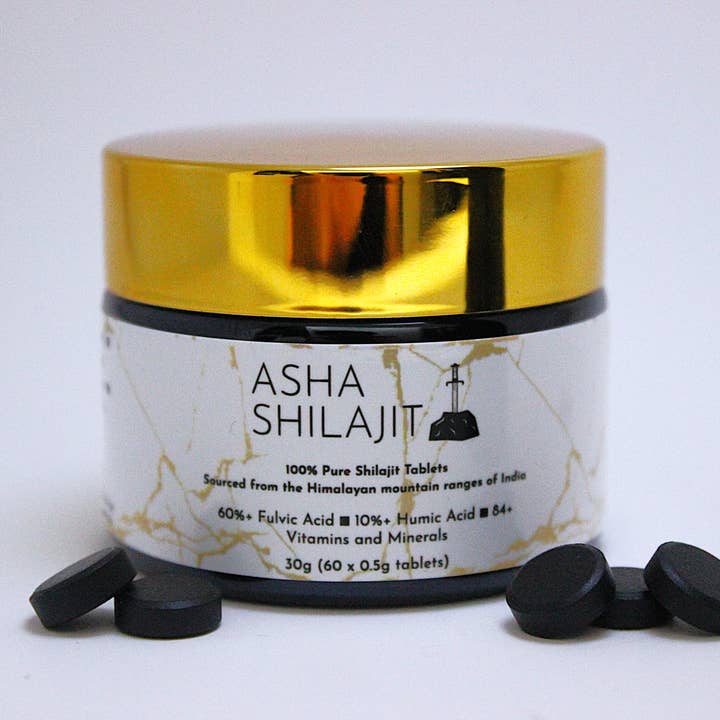 100% Pure Himalayan Shilajit - Cold-Pressed Resin Tablets for wholesale by Asha Shilajit