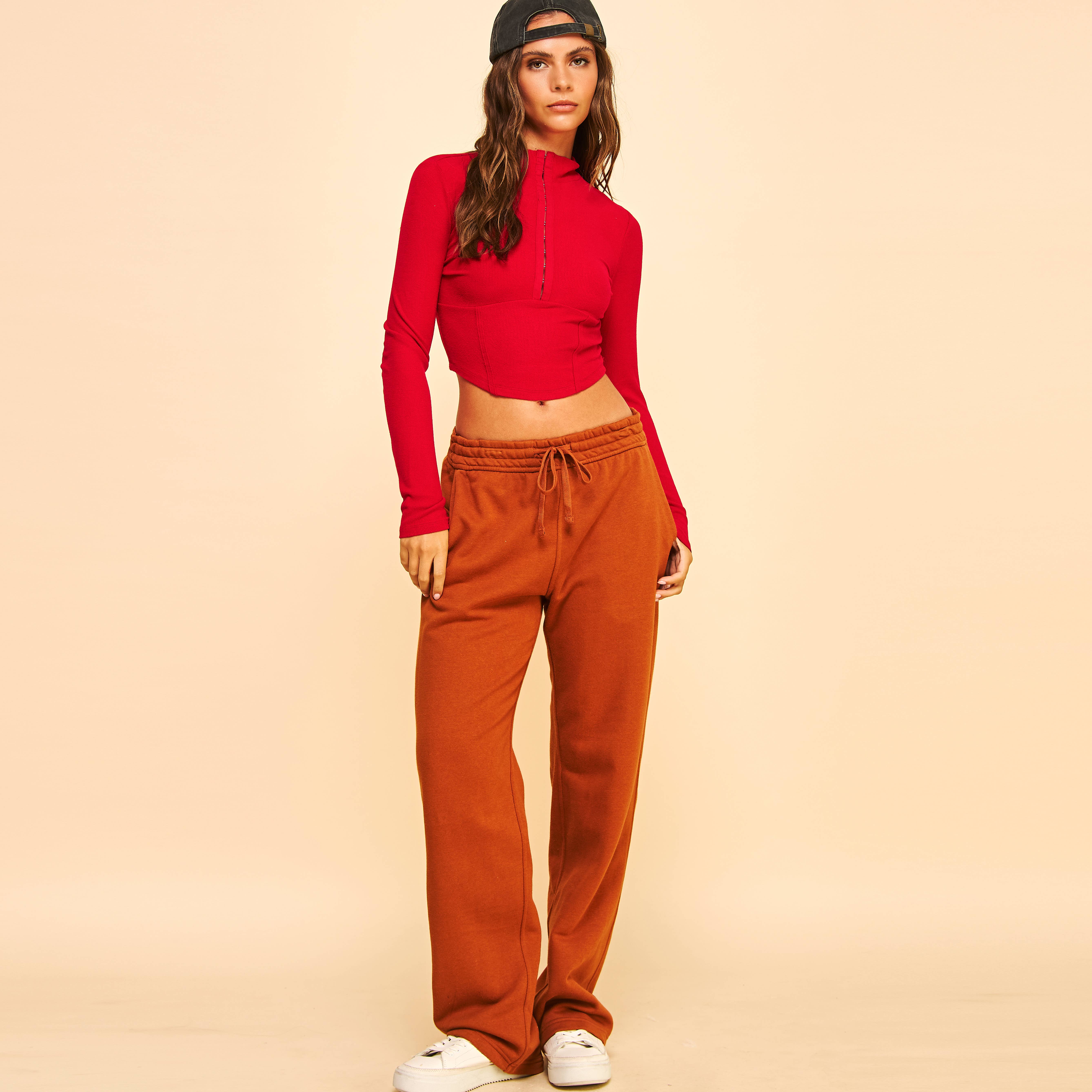 FREEZIA - Wholesale Knit Top - Women's - RIBBED LONG SLEEVE TOP WITH HOOK AND EYE-F7573910