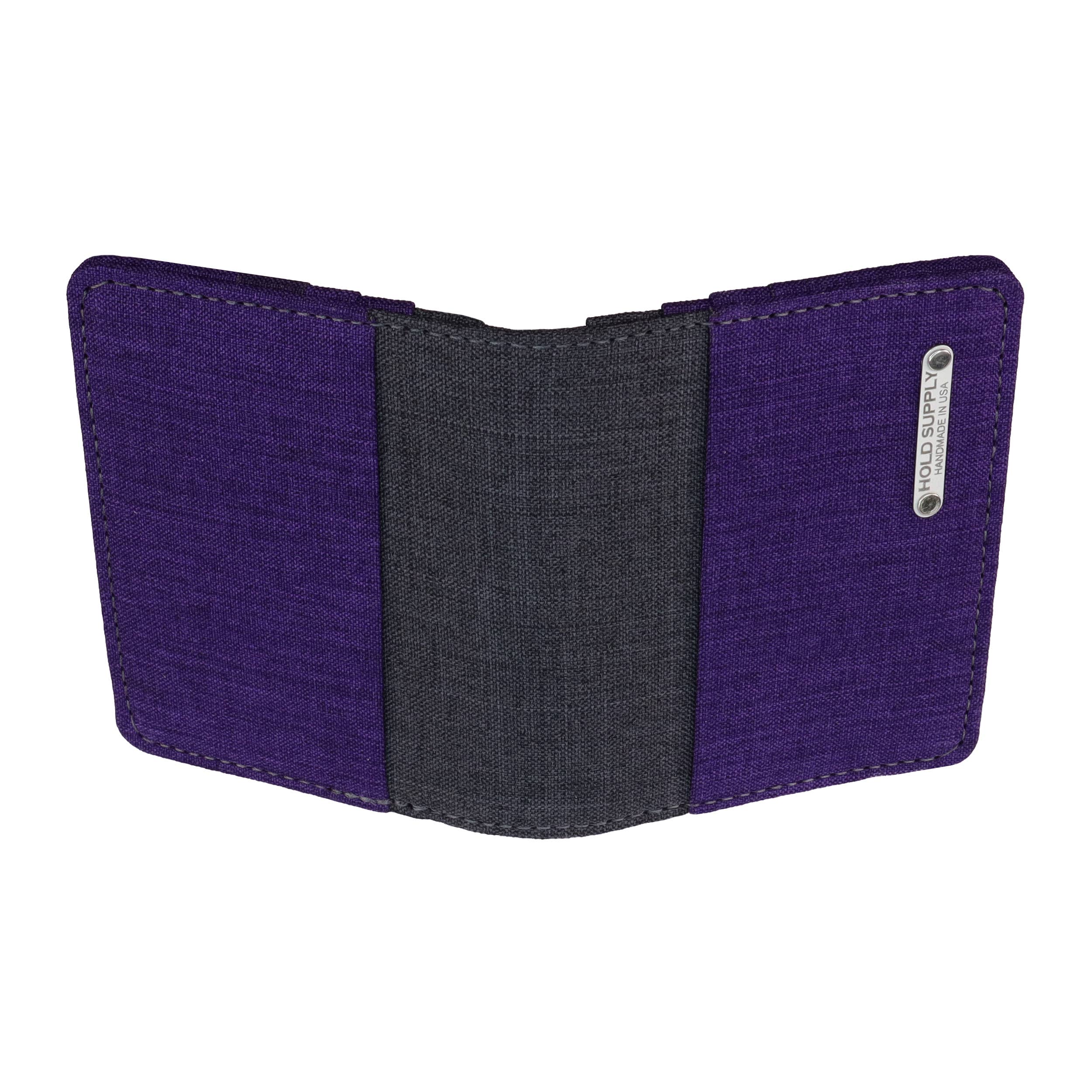 HOLD SUPPLY - Wholesale Wallet - Men's - Purple and Gray Canvas Vertical Bifold Card & Cash Wallet1