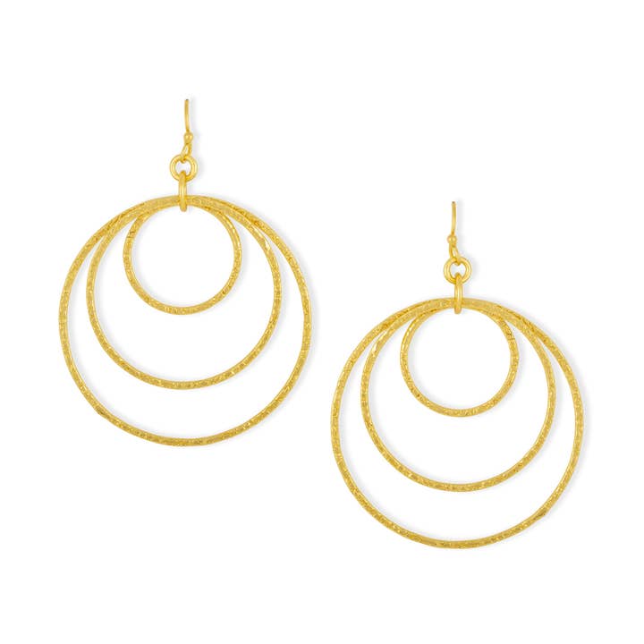 Chania Gold Earrings Gold for wholesale by Ashiana London