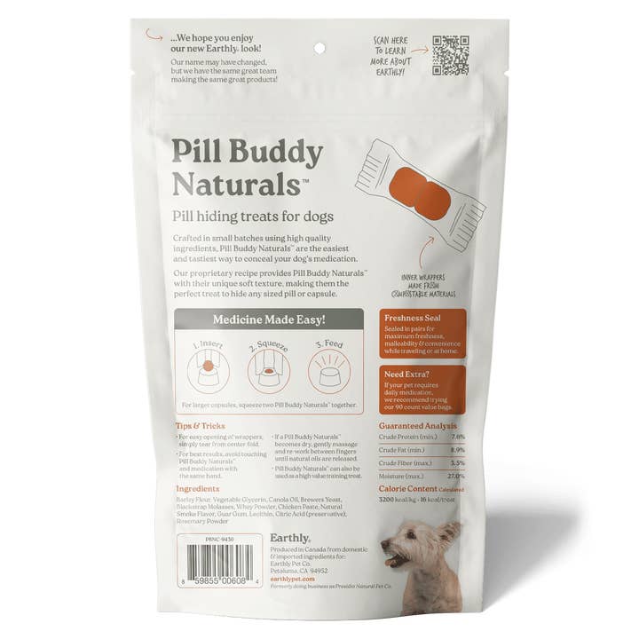 Earthly Pet Company - Wholesale Pet Treats - Dog - Pill Buddy Naturals Roasted Chicken 30ct 12/CS8