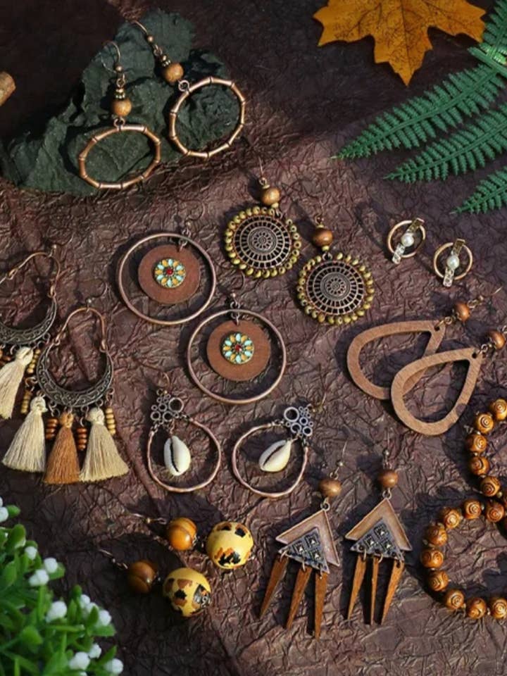 Boho Fashion Øreringe (sæt med 6) for engroshandel hos Alina's Made Nature's Care