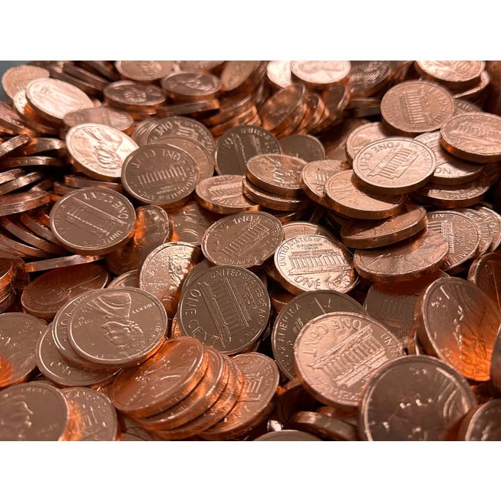 O'Shea's Candies Sweet Shop - Wholesale Chocolate - Foil O’Shea’s Milk Chocolate Copper Pennies 1/4# Bags5