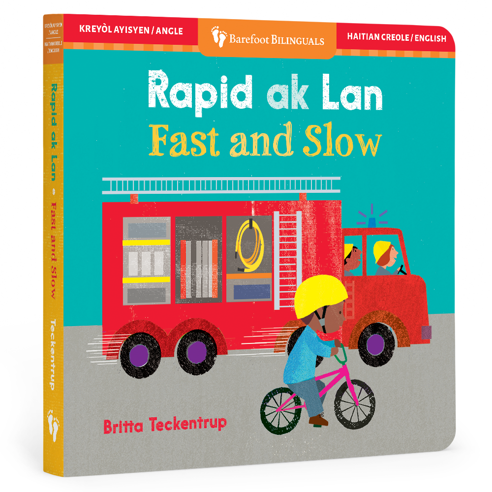 Barefoot Books - Wholesale Preschool Book (3-5) - Fast & Slow (Bilingual Haitian Creole & English)0