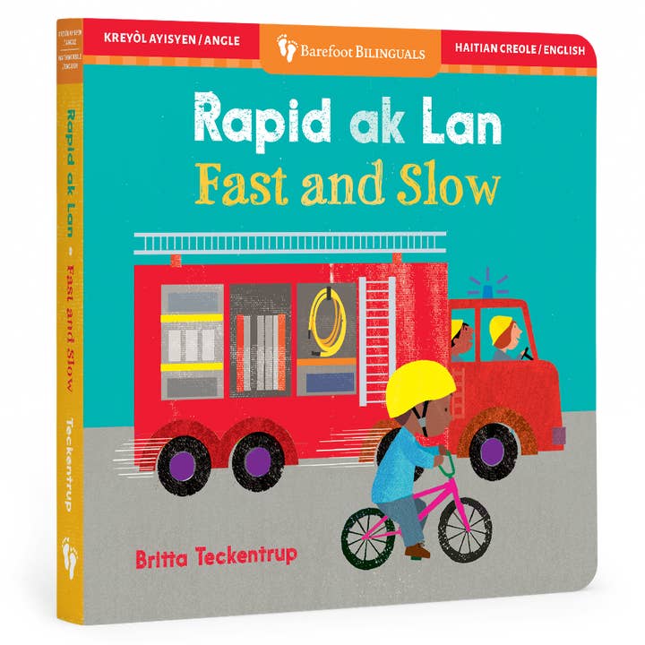 Barefoot Books - Wholesale Preschool Book (3-5) - Fast & Slow (Bilingual Haitian Creole & English)