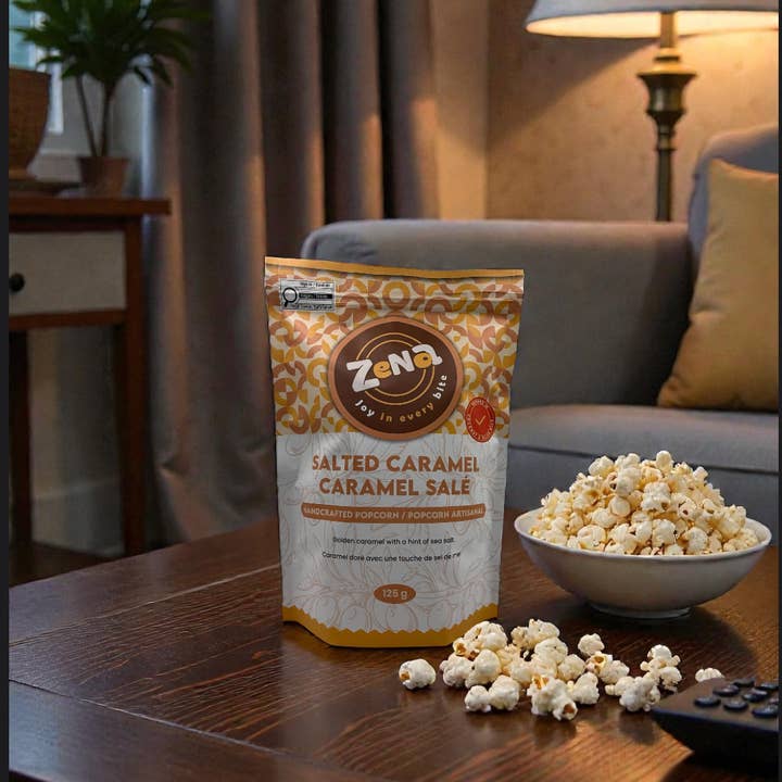 Salted Caramel Popcorn for wholesale by Zena Snacks