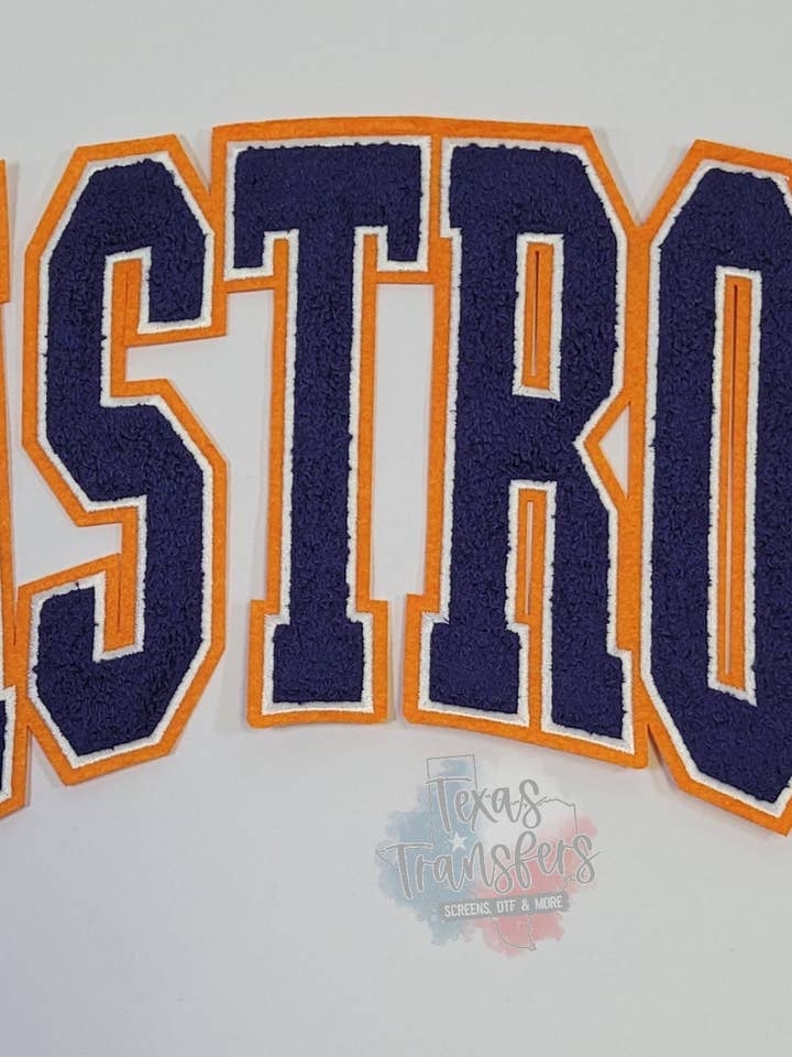 Astros Curved XL Iron-On Patch for wholesale by Texas Transfers