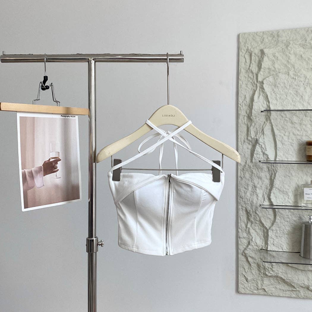 Funkyrel® Atzbranding Limited – Großhandel Bluse – Damen – Vesty - Ärmelloses Top mit Reißverschluss und Neckholder-Ausschnitt0