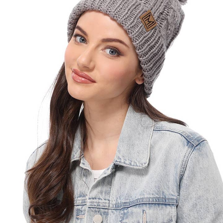 Fashion City - Wholesale Beanie - Women's - Winter Cable Knit Beanie Hat with Fleece Lining14