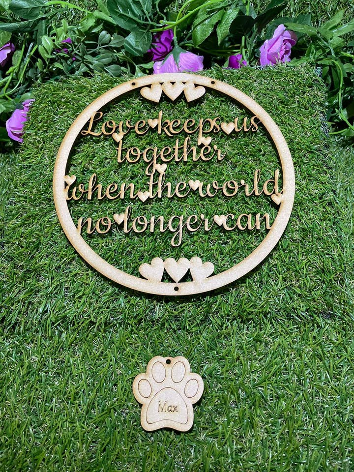 Love Keeps us Together Hoop for wholesale by manchester laser cuts