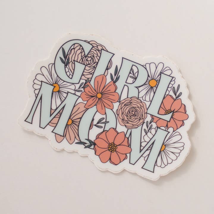 Girl Mom Floral Sticker for wholesale by Daisy Market Co. by Kelsey Haver Designs