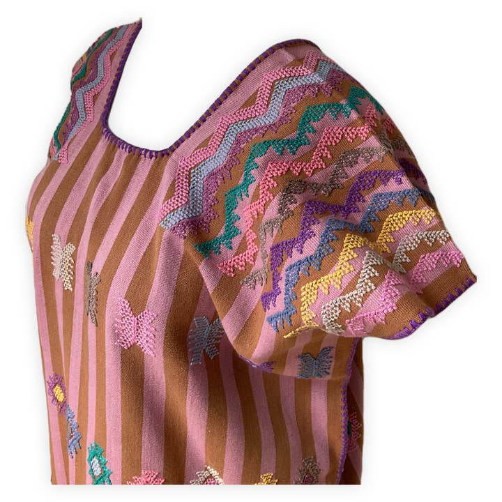 Gracias MX - Wholesale Dress - Women's - Oaxacan Striped Elegance Huipil - Handwoven Heritage4