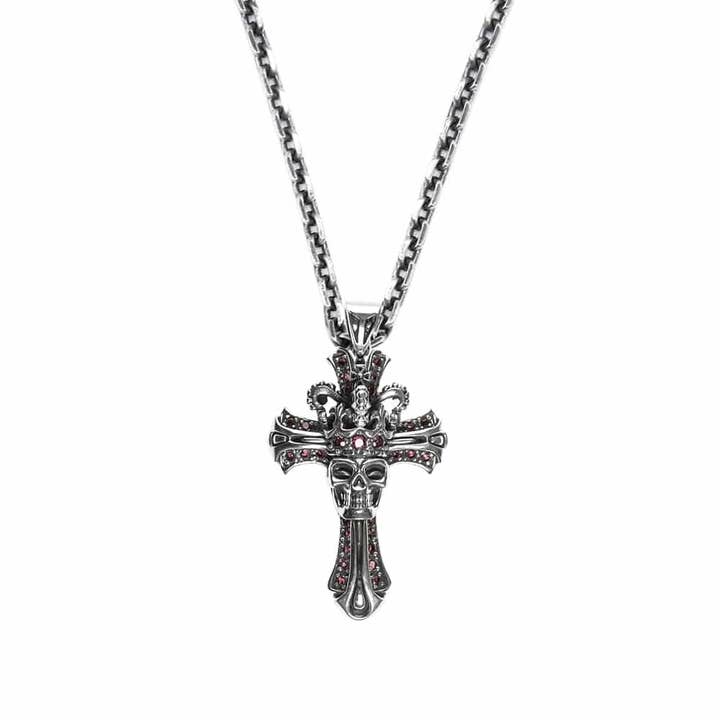 Royal Cross Skull hanger zilveren stenen ketting voor wholesale door Orus bijoux men