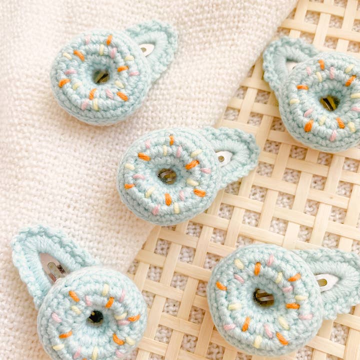 miniwhale studio - Wholesale Hair Clip - Kids - Hand-Made Crochet Donut Hair Clips