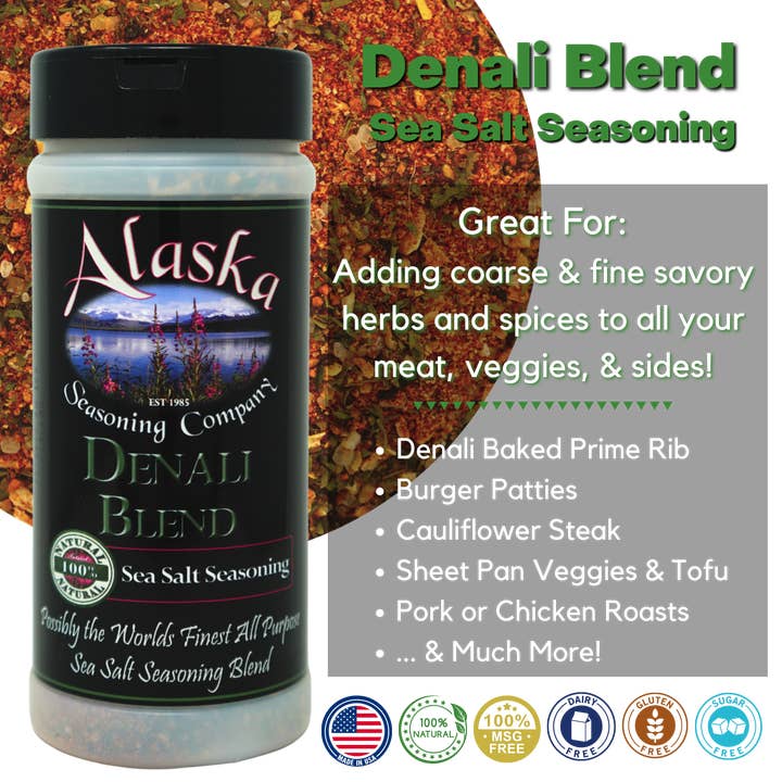 Alaska Seasoning Company - Venta al por mayor Mezclas de especias - Condimento de sal marina Denali Blend5