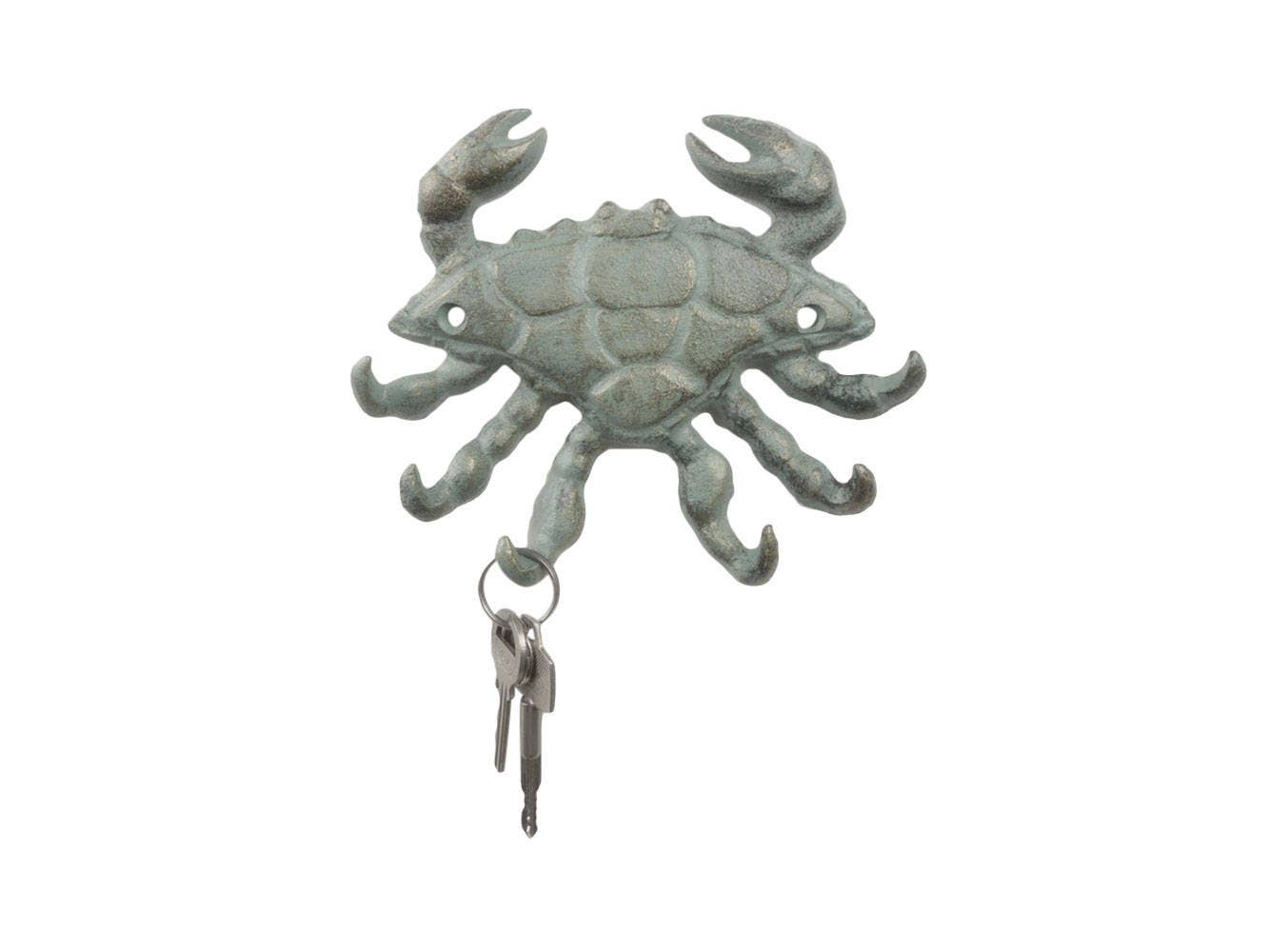 Hampton Nautical – Großhandel Wandhaken – Dekorative Krabbe aus Gusseisen, antike Bronze mit sechs Metallwandhaken, 17,8 cm1